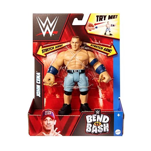 WWE Bend 'N Bash Stretch Action Figure Wrestling (Choose Superstar) (John Cena)