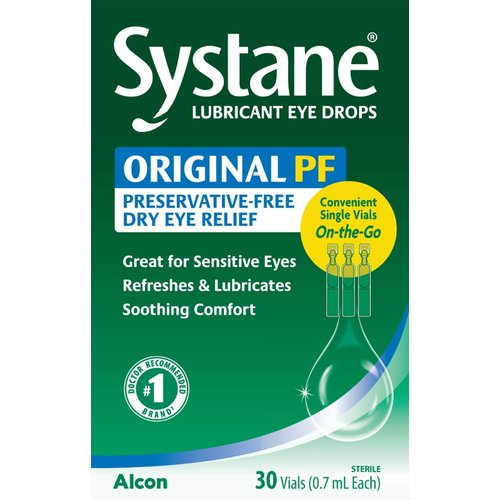 Systane Long Lasting Lubricant Eye Drops Vials Eye Drops, 30 Count (Pack of 1)