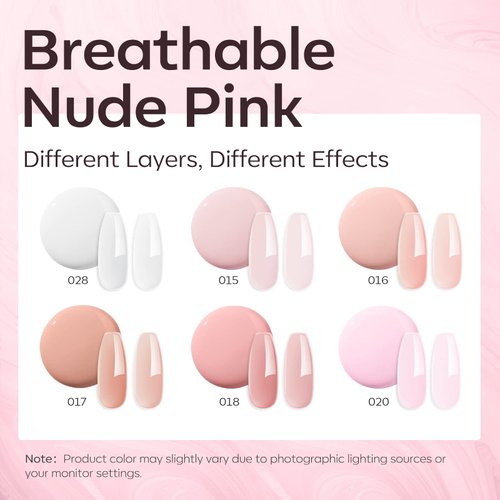 modelones Builder Nail Gel Set, 6 Colors Gel Builder 8-in-One, Jelly Nude Pink Hard Gel Builder Nail Polish Nail Strengthener Extension Gel LED Nail Lamp Cured Color Base Nail Glue Gel in a Bottle