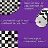 Checkered Flag Party Supplies - Black and White Checkered Party Supplies - Race Car Theme Party | Tableware Set Includes Plates Napkins and Cups | Kit for 16