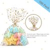 COQOFA 100 Pcs Star Printed 5"X 7" Gift Wrap Cello Cellophane Treat Bags Party Favor bags Clear Candy Cookie Bags Plastic Poly Goodie Storage Bags with Twist Ties for Bakery,Birthday, Wedding ,Party Decorations (Gold)