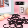 LUERMINJP Black Hair Ties Ouchless Ponytail Holders, 80Pcs No-metal Elastic Band for Braids Thick and Curly Hair, Seamless Hair Elastics 1.96 * 0.11”Hair Accessories for Women and Girls