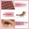 Mayhug Brown Lash Clusters Natural Lash Extensions DIY Lash Extensions Wispy Individual Eyelashes 8-16mm Eyelash Clusters 168Pcs Cluster Lashes Extensions D Curl Individual Lashes (Feathery)