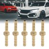 X AUTOHAUX 5pcs 4mm Brass Barb Hose Fitting Straight Union Water Gas Oil Pipe Connector for Automotive