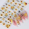4Sheets Sunflowers Nail Art Stickers Decals 5D Embossed Summer Sun Flowers Nail Decals Engraved Flower Nail Sticker Designs Self-Adhesive Nail Sticker Supplies for Women Floral Manicure Decorations
