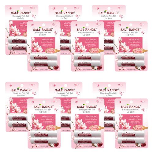 Salt Range Lip Balm, Formulated with Cherry & Shea Butter, Lip Moisturizer, Soothing and Hydrating, Deep Nourishing, Organic Chapstick - 12 Count (24 Pieces)