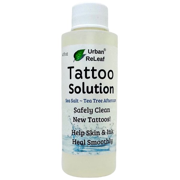 Urban ReLeaf Tattoo Solution ! Natural Sea Salt Aftercare. Safely Clean New Tattoos. Help Skin & Ink Heal Smoothly. Made Fresh in USA. 100% Natural