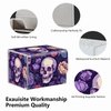 Strong Magnet Card Case Deck Box Mtg Card Box Playing Card Box Magic Deck Box Tcg Up to 200 Cards Creative Pattern Trading Card Storage Box for Collectible Card Games, Purple Skulls And Roses