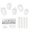 Adora Couture Semi Cured Gel Nail Strips French Tip | 30pcs White French Nail Wraps Mothers Day Gifts for Mom | Gel Nail Stickers with UV Light Required (White French 2B)