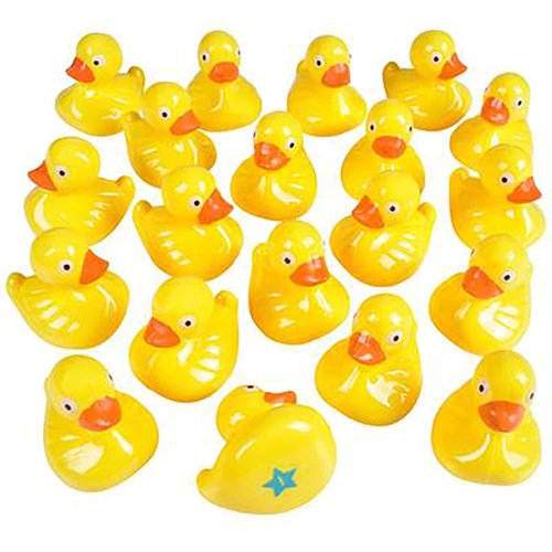 Duck Toy Matching Game, Duckies for Kids, Bath Birthday Gifts Baby Showers Classroom Incentives, Summer Beach and Pool Activity, 2.5" Inches (20-Pack) (Plastic Duckies)