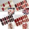 WOKOTO 20 Sheets Full Wraps Nail Art Polish Stickers Strips Set with 1Pc Nail File Gradient Adhesive Nail Decals Design Manicure Tips