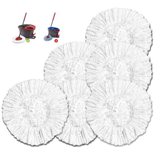 6 Pack O Cedar Mop Replacement Head for-O Cedar EasyWring Mop Refills Compatible with Triangle Spin Mop - Microfiber Mop Easy Cleaning Floor Head Mop for Floor Cleaning