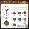 Kabinka Mini DND Dice Set, D100 Hollow Metal Dice Necklace, 7PCS Tiny D&D Dice with Keychain for Dungeons and Dragons, RPG, Portable Dice Case(Bronze)