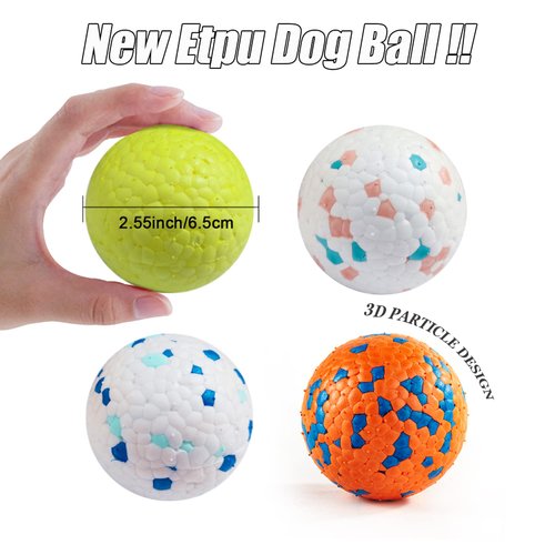 DLDER Dog Balls for Aggressive Chewers,Indestructible Floating Bouncy Balls for Dogs Small Breed,Lightweight Durable Solid Dog Balls for Puppy/Small/Medium Dogs-Odourless-2.5"-(4 Pack)