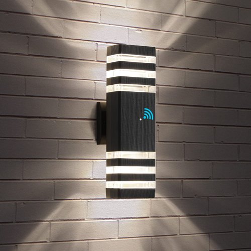 tewei 1 Pack Dusk to Dawn Outdoor Wall Lights Fixture, Up and Down LED Outdoor Wall Sconce Porch Lights, IP65 3000K Warm White Matte Black Exterior Lights for House Garage Front Porch