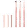 INENK Pink Nail Art Clean Up Brushes for Cleaning Polish Mistakes on the Cuticles, Acetone Resistant Nail Brush, Fingernail Cleaning Brushes for Nail Art and Designs (Round&flat&Bevel)