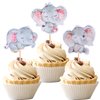 36 PCS Baby Elephant Cupcake Toppers Pink Elephant It's a Girl Cupcake Picks Decorations for Elephant Theme Gender Reveal Baby Shower Kids Girls Birthday Party Supplies