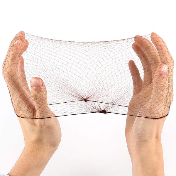 ZEONHEI 200PCS 20 Inch Invisible Hair Nets, 100 Black Bun Hair Nets and 100 Brown Hair Net, Nylon Hairnet Elastic Edge Mesh Hair Net for Women Bun, Food Service