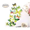 36PCS Butterfly Wall Decals - 3D Butterflies Wall Stickers Removable Mural Decor Wall Stickers Decals Wall Decor Home Decor Kids Room Bedroom Decor Living Room Decor-Green