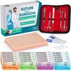 Medical Creations Suture Practice Kit with Suturing Video Series by Board-Certified Surgeon and Ebook Training Guide - Silicone Suturing Pad with Tool Kit - for Any Student in The Medical Field