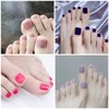 SILPECWEE 20 Sheets Toe Nail Stickers Solid Color Nail Wraps Toenail Polish Strips Self Adhesive Nail Polish Stickers for Women Gel Nail Strips Toes Nail Art Manicure Sticker with 1pc Nail File
