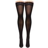 Truform Compression 20-30 Mmhg Sheer Thigh High Stockings Black, Medium, 2 Count