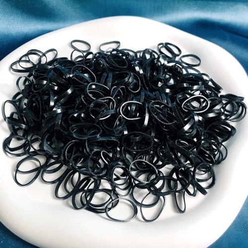 SCRMROIA Hair Rubber Bands, Colorful Mini Small Big Elastic Hair Ties, Assorted Color & Size, Soft Strong Scrunchies for Women Men Girls Kids Baby, Hair Bands for Fine to Thick Hair (Black Small 1000Pcs)