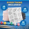Blue Marble Magnetic Tile Art Craft Kit - Paint Your Own Magnetic Mini Tiles, Includes 10 Tiles, Magnets, 6 Paints, Brush, Googly Eyes & Transfer Stickers, Magnet Art Kit, DIY Magnets for Kids