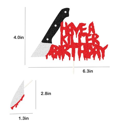 Have a Killer Birthday Party Supplies, Horror Classic Cake Topper Decorations for Halloween Horror Party Supplies Decor (style 3)