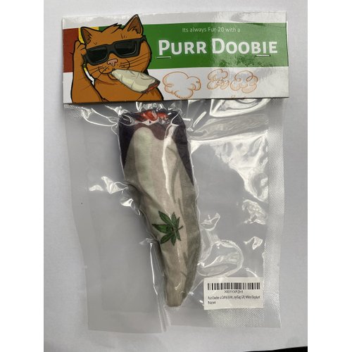 Purr Doobie - a Catnip Joint- Plush Doll shapped Like a Joint and Filled with Catnip and Cotton. Novelty Toy. Cat Toy/Gag Gift; White Elephant, 420 celebrationi