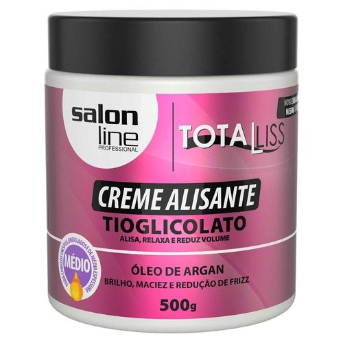 Linha Transformacao (Tioglicolato de Amonia) Salon Line - Creme Alisante Medio com Oleo de Argan 500g (Ammonium Thioglycolate - Medium Straightening Cream with Argan Oil Net 17.6 Oz)
