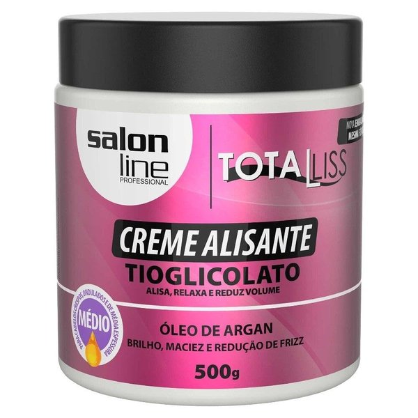 Linha Transformacao (Tioglicolato de Amonia) Salon Line - Creme Alisante Medio com Oleo de Argan 500g (Ammonium Thioglycolate - Medium Straightening Cream with Argan Oil Net 17.6 Oz)