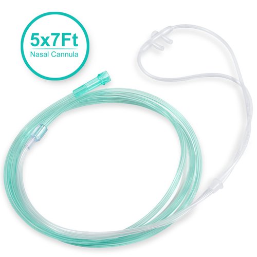 ANSNF Standard Oxygen Nasal Cannula for Adult - 7 ft, Soft Material, Kink Resistant, Lightweight Tubing (5 Pack)