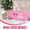 TOYANDONA 2Pcs Dollhouse ,1:12 Mini Crib Toy Miniature Crib Model Mini Baby Bed Crib Cradle for Miniature Dollhouse Furniture Party Kit