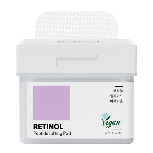 FROM NONE Retinol Peptide Lifting Toner Padsㅣ120 Pads, Vegan Face Gauze Pads, Reduce Wrinkles, Fine Lines, Signs of Aging, Anti-Aging, Rich Essence, for Sensitive Skin