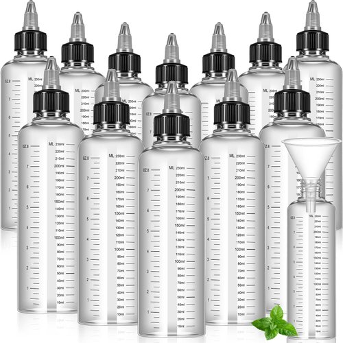 Barydat 12 Pcs Twist Top Applicator Bottle 8 oz Hair Dye Bottle Hair Squeeze Bottle Applicator Ha...