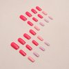 Chrome Pink Press on Nails Medium Square Fake Nails Full Cover Acrylic Nails Glossy Glue on Nails Aurora Artificial Nails Pearl Flash Stick on False Nails with Design for Women Nail Manicure Kit 24pcs