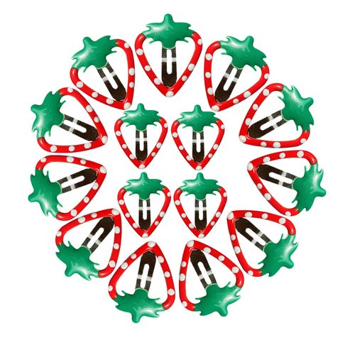 15 Pcs Cute Strawberry Hair Clips MGPFERD Fruit Hairpin Bangs Clips Headdress Hair Accessories for Women