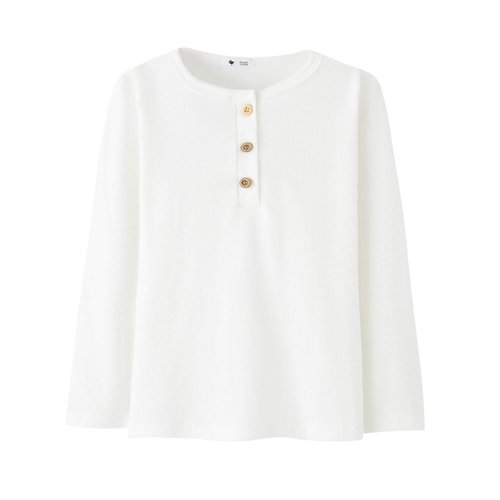 Enfants Chéris Toddler White Henley Shirt Boy Cream Henley 2T