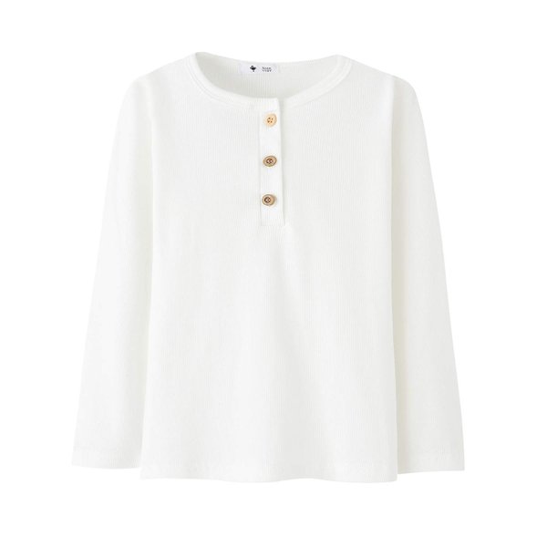 Enfants Chéris Toddler White Henley Shirt Boy Cream Henley 2T