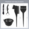 Alelusaida Hair Dye Brush and Bowl Set,15 Pcs hair bleach kit hair coloring tool, Hair Color Bowl, Hair Clips, Disposable bath cap and Hair Coloring Cape, Black