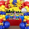 Red Yellow Blue Balloons Garland Kit, Carnival Circus Balloon Arch with Blue Red Yellow Metallic Gold Balloons for Baby Shower Birthday, Gender Reveal Carnival, Superhero, Video Game Themed Party