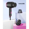 Wavytalk Hair Dryer with Diffuser, Foldable Hair Blow Dryer, 1600W Lightweight Diffuser Hair Dryer for Curly Hair, Black