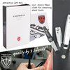 3 Swords Germany - Brand Quality 4 Piece Manicure Pedicure Grooming kit Set for Professional Finger & Toe Nail Care Tweezers File Clipper Fashion Leather case in Gift Box, Made by 3 Swords (77211)
