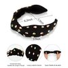 Wecoe 1pc Black Rhinestone Headband Top Knotted Headband For Women Girls Wide Headbands Non Slip Fashion Cloth Sparkly Jeweled Beaded Embellished Headband Homecoming Hair Accessories For Women Girls