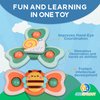 JoySprout Spinner Toys for Babies, 4pcs Baby Spinners with Suction Cups for Interactive Stimulation and Sensory Development, Window Spinners for Toddlers 1-3 for High Chair Toys and Bath Time