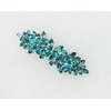 Faship Gorgeous Teal Rhinestone Crystal Floral Hair Barrette Clip