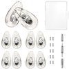 PTSLKHN Eyeglass Nose Pads, Upgraded Metal Core 15x8mm Soft Silicone Air Chamber Glasses Nose Pads, Screw-in Anti-Slip Glasses Nose Pads Replacement Kit (5pairs-Silver)