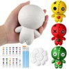 Poen 4 Pcs Voodoo Dolls Horror Doll Make Your Own Christmas Stress Balls with Paints Palette and Paint Brush Fidget Dolls Stress Relief Slow Rising Soft Squeeze Toys for Christmas Party Gift Supplies