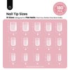Beetles Tipex Instant Apex Nail Tips,180Pcs Pre-Building & Pre-Etched Gel Nail Tips Short Square Thicker Acrylic Nails Strong Full Cover False Nail Extension Building Gel Press-on Nails for Flat Nails